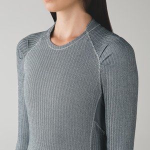 Lululemon Think Fast Long Sleeve Heathered Herringbone Size 6